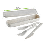 HUSKLY Reusable cutlery kit (knife, fork, spoon ) beige husk composite L:7in - 48 pcs HUSKLY Reusable cutlery kit (knife, fork, spoon ) beige husk composite L:7in - 48 pcs